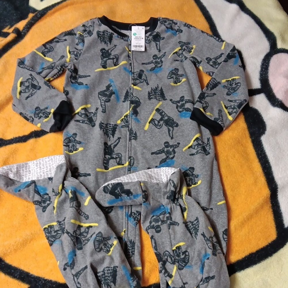 Carter's Gray Onesie with Blue and Yellow Accents
